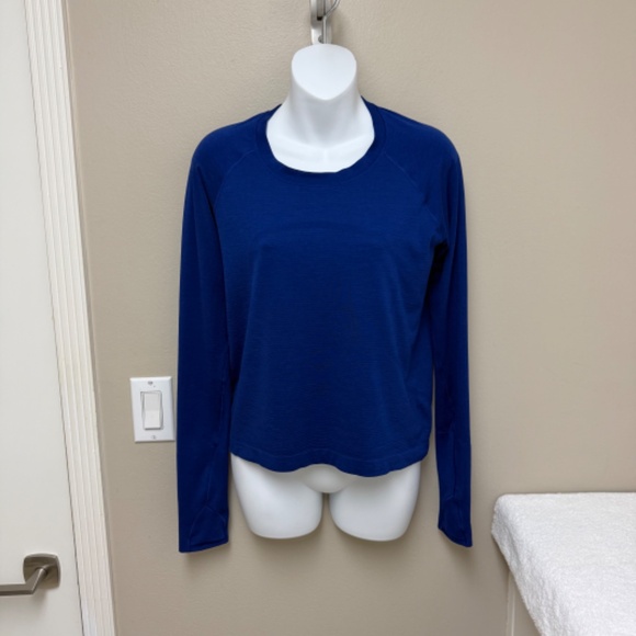 Lululemon Swiftly Tech Long-Sleeve Shirt 2.0 *Waist Length Blue Size 10 $78 - Picture 4 of 15